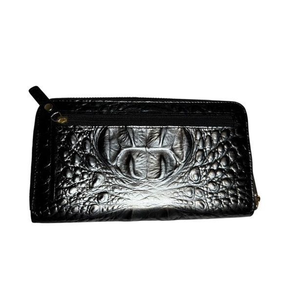 Brahmin Zipper Wallet Black and Silver Shimmer Ombre Crocodile Pattern - Picture 2 of 11